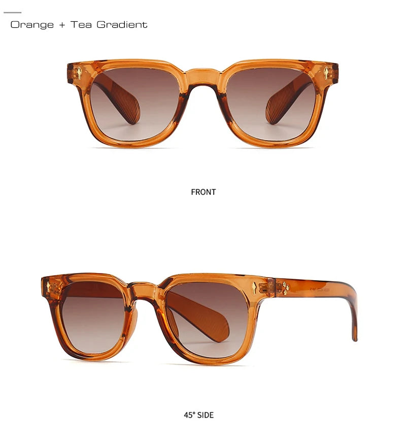 Brown sunglasses with gradient lenses on a white background