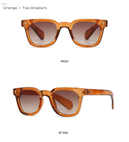 Brown sunglasses with gradient lenses on a white background