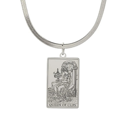 Tarot Card Pendant Snake Chain Necklace