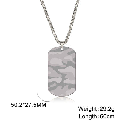 Camouflage Military Dog Tag Chain Necklace