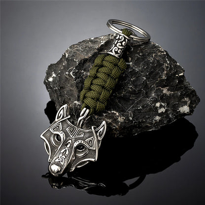 Viking Celtic Wolf Stainless Steel Keychain