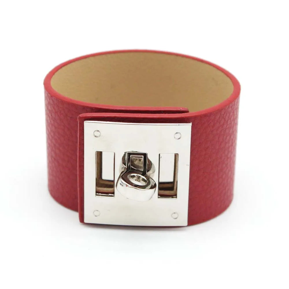 Leather Wide Wrap Bracelet