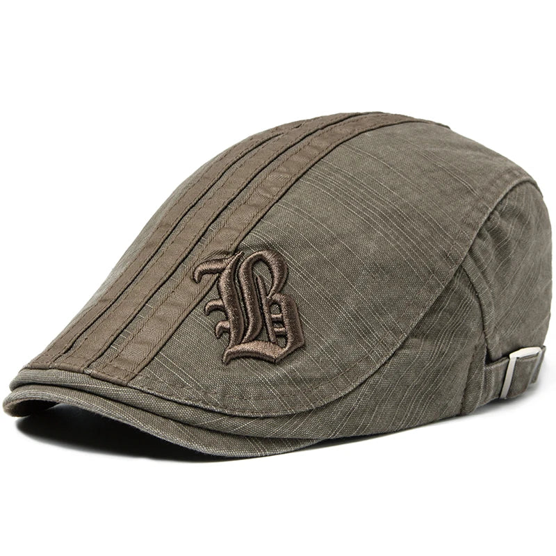 Men's Fashion Embroidered Flat Cap