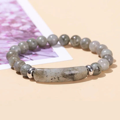 Crystal Bracelet with Rectangle Bar Charm