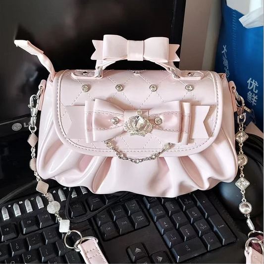 Bow Pleated Shoulder Bag