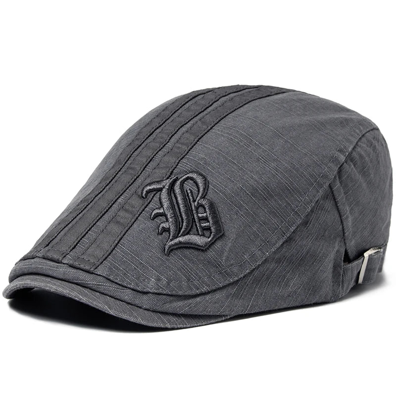 Men's Fashion Embroidered Flat Cap
