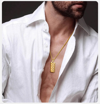 Tyre Pattern Military Army Style Dog Tag Pendant Necklace
