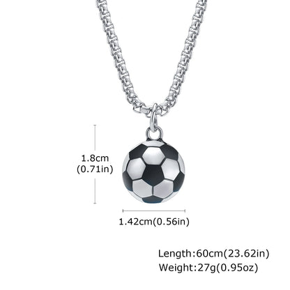3D Football Pendant Chain Necklace