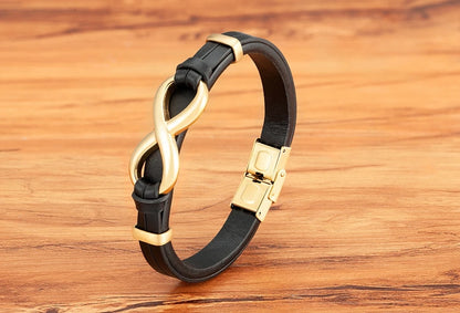 Infinity Symbol Men's Leather Bracelet