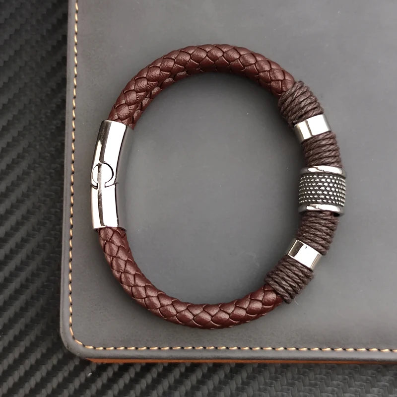 Brown Leather Rope Retro Bracelet