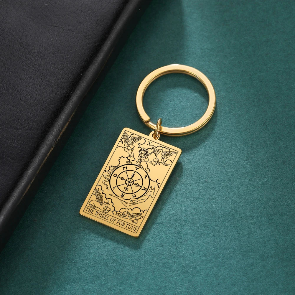 Gold Plated Tarot Card Keyring