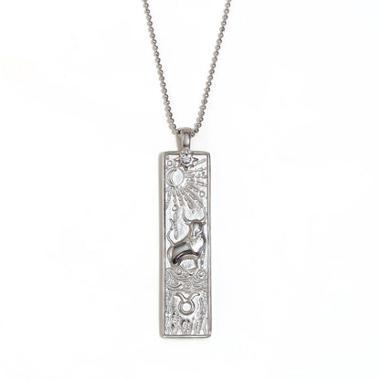 12 Zodiac Signs Bar Pendant Necklace