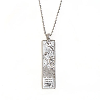 12 Zodiac Signs Bar Pendant Necklace