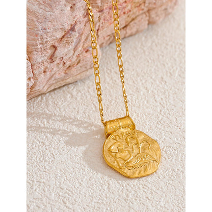 Zodiac Gold Coin Pendant Necklace