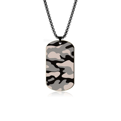 Camouflage Military Dog Tag Chain Necklace