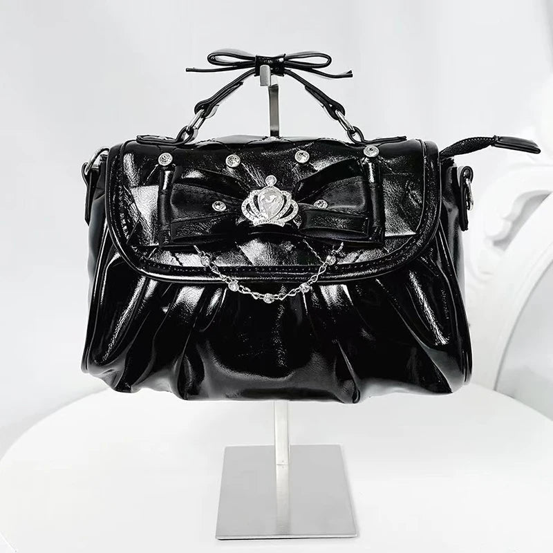 Bow Pleated Shoulder Bag