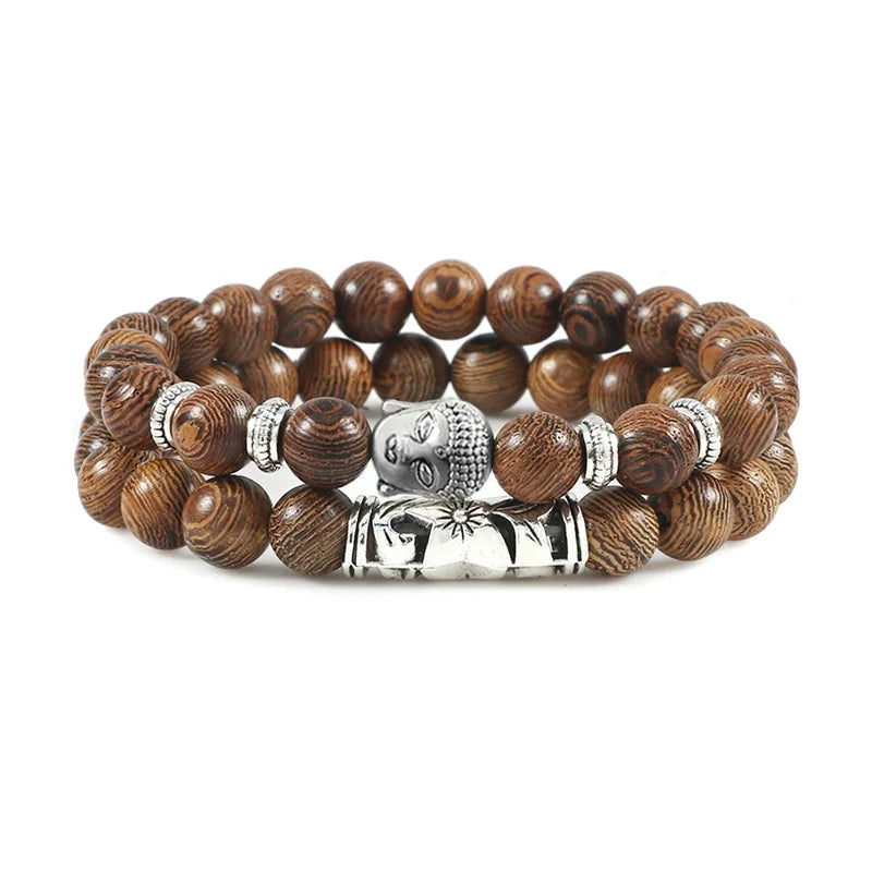 2pcs Set Natural Stone Charm Bracelet