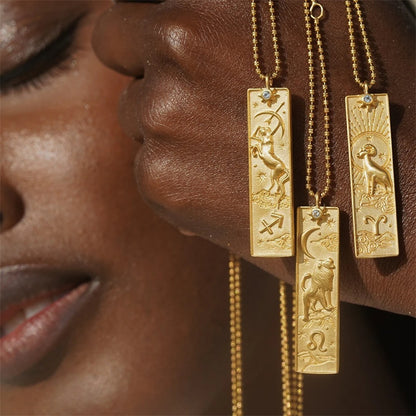 Zodiac Gold Plated Pendant Necklace