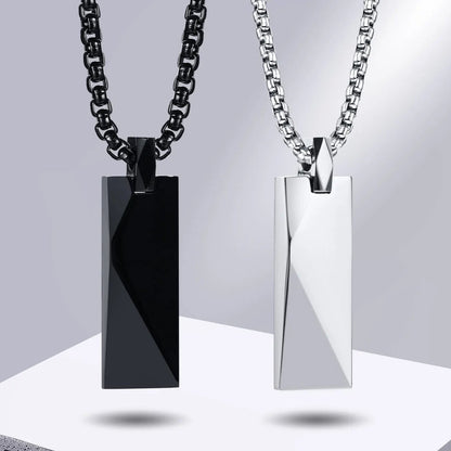 Geometric Rectangle Bar Pendant Necklace