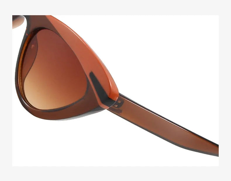 Sunglasses with brown frame and lenses on a white background