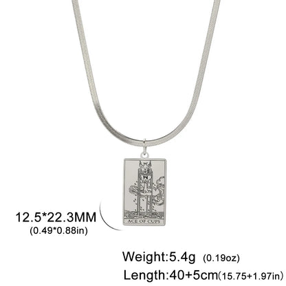 Tarot Card Pendant Snake Chain Necklace