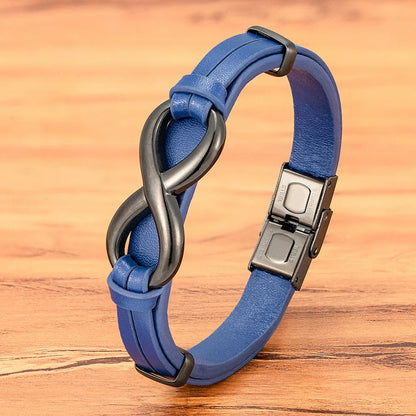 Infinity Symbol Men's Leather Bracelet