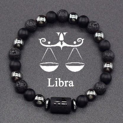 Zodiac Signs Constellation Bracelet - Black Lava