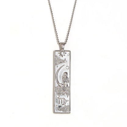 12 Zodiac Signs Bar Pendant Necklace