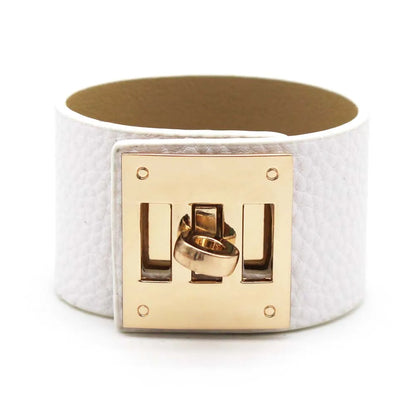 Leather Wide Wrap Bracelet