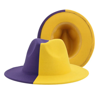 Colourful Wide Brim Panama Fedora Hat