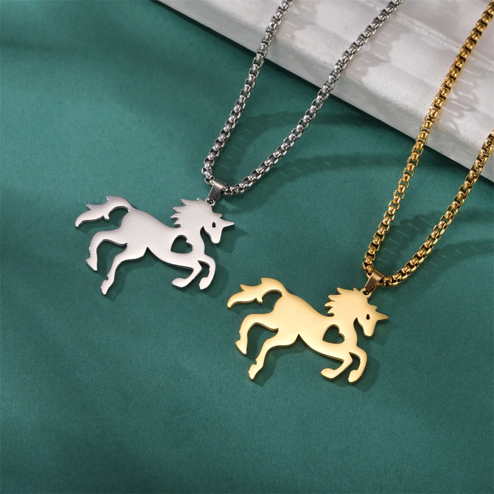 Horse-Shaped Pendant Necklace