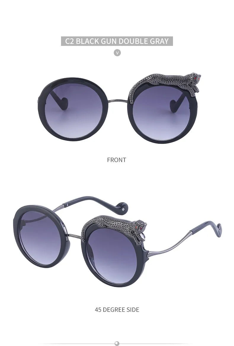 Sunglasses with decorative arms on a white background