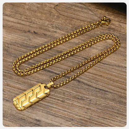Tyre Pattern Military Army Style Dog Tag Pendant Necklace