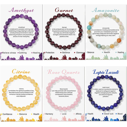 Natural Stone Beads Bracelet With Card