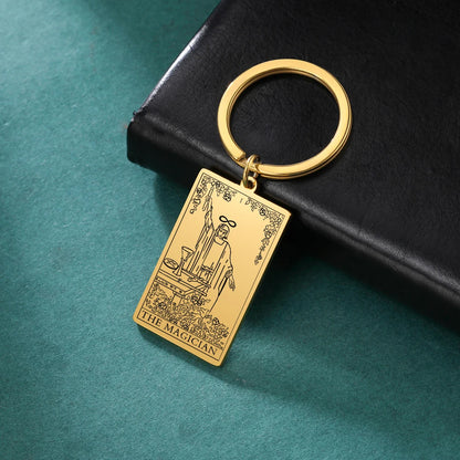 Gold Plated Tarot Card Keyring