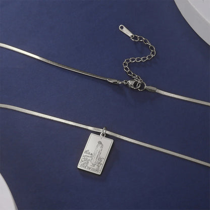 Tarot Card Pendant Snake Chain Necklace