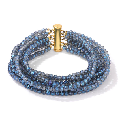 Multi Strand Crystal Beads Bracelet
