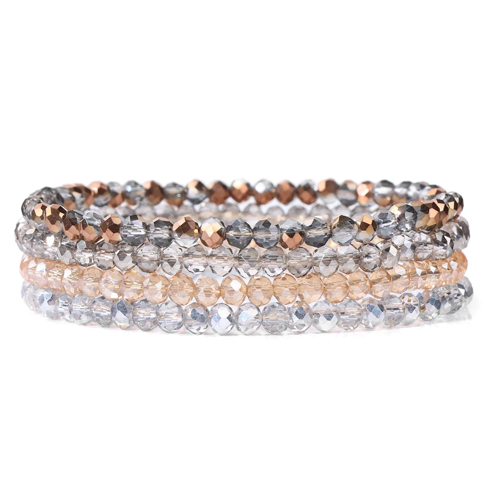 4Pcs Set Crystal Glass Bead Bracelet