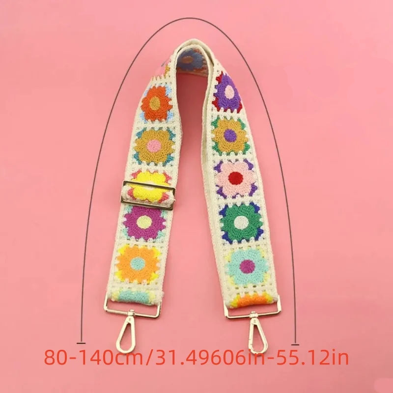 Floral Crochet Adjustable Shoulder Bag Strap
