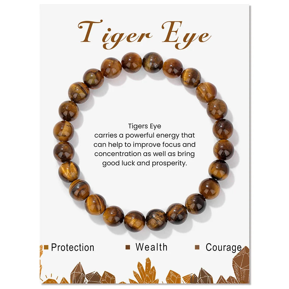 Natural Stone Beads Bracelet With Card