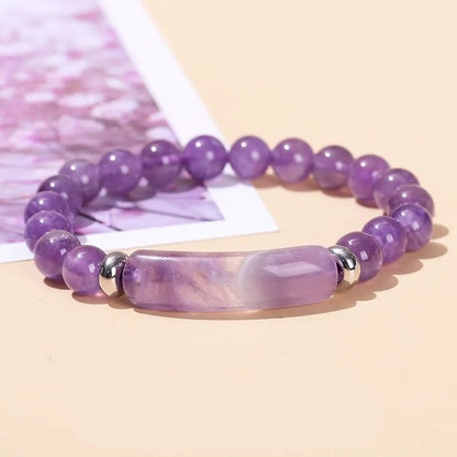 Crystal Bracelet with Rectangle Bar Charm