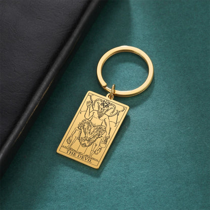 Gold Plated Tarot Card Keyring