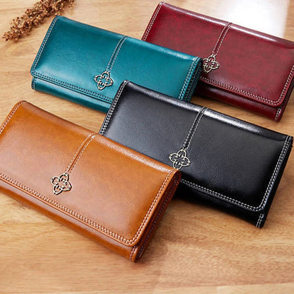 Elegant Long Leather Ladies Wallet