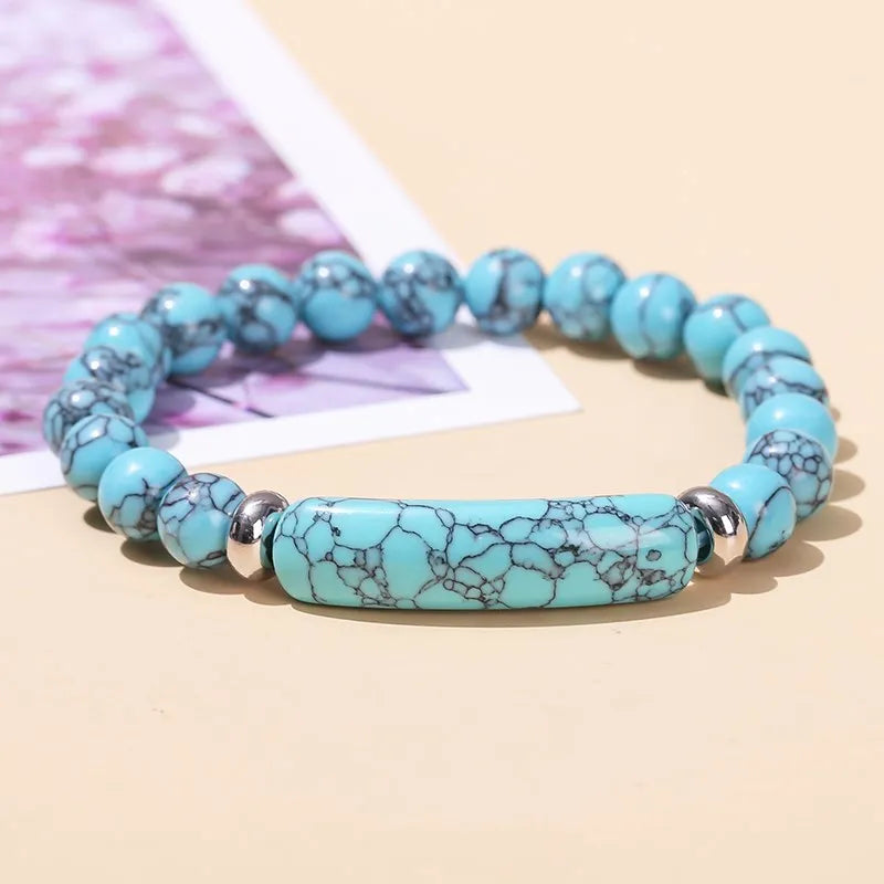 Crystal Bracelet with Rectangle Bar Charm