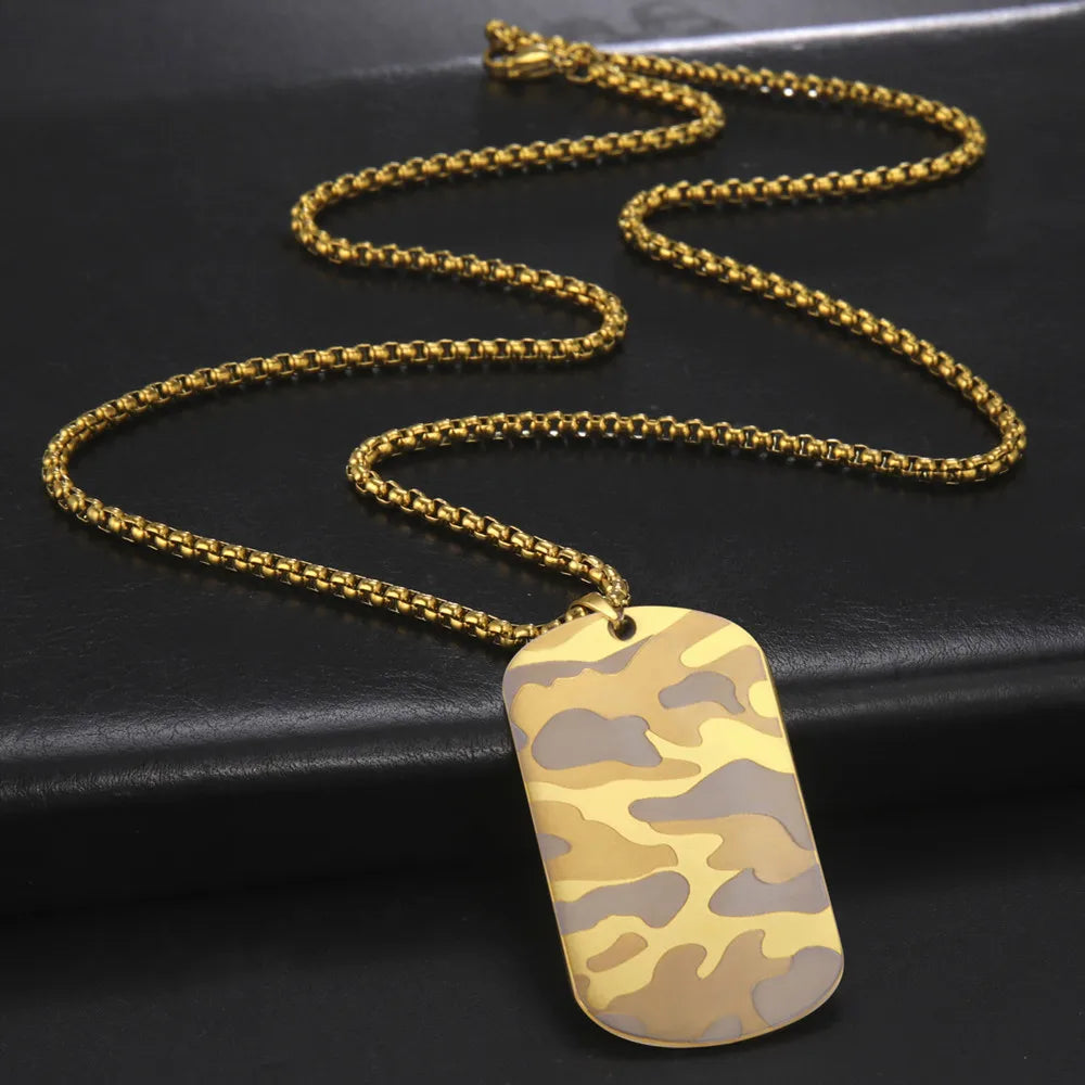 Camouflage Military Dog Tag Chain Necklace