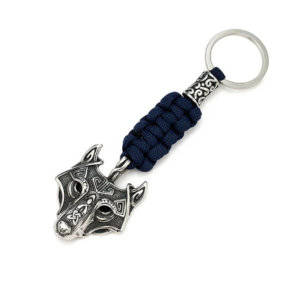 Viking Celtic Wolf Stainless Steel Keychain