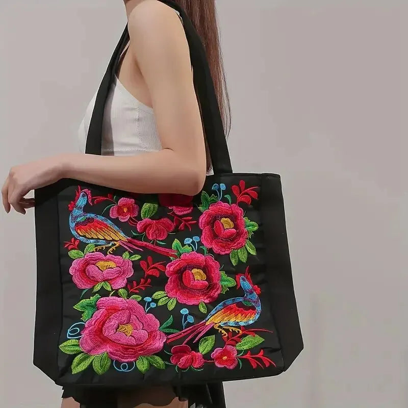 Floral Embroidered Women's Shoulder Bag