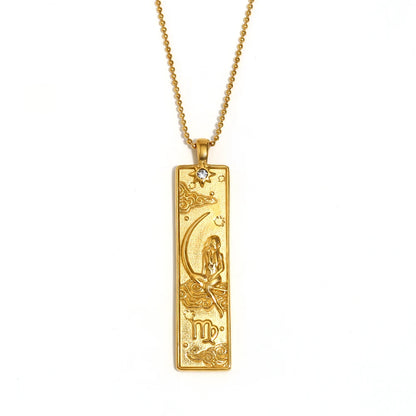 12 Zodiac Signs Bar Pendant Necklace