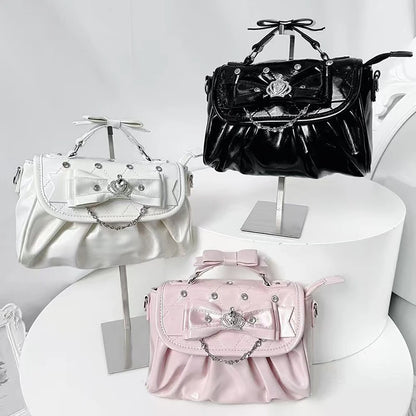Bow Pleated Shoulder Bag