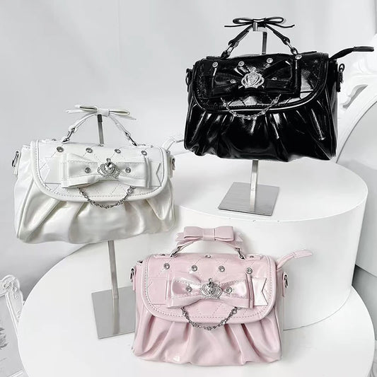 Bow Pleated Shoulder Bag